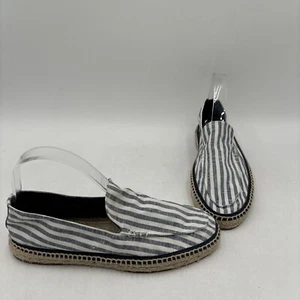 LORO PIANA Striped Linen Almond Toe Slip On Espadrilles Flats, Women’s Size 41 - Picture 1 of 11