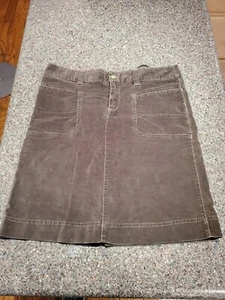 Athleta Washed Velvet Above The Knee Skirt Brown 720944 Stretch Women Sz 10? EUC - Picture 1 of 16