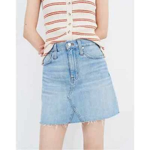 Madewell Rigid Denim A Line Mini Skirt in Lovell Wash 28 - Picture 1 of 6