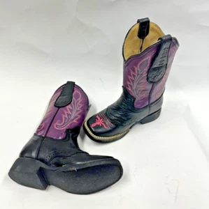 Kinder Echtleder Western Rodeo Square Toe Stiefel Handarbeit - Bild 1 von 4