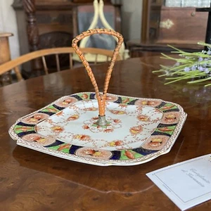 Piatto Vassoio antico Inglese in ceramica bianca classico motivo Imari 900 - Foto 1 di 10