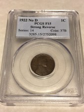 1922 No D F15 PCGS Lincoln Cent 1C Strong Reverse penny coin low serial nice