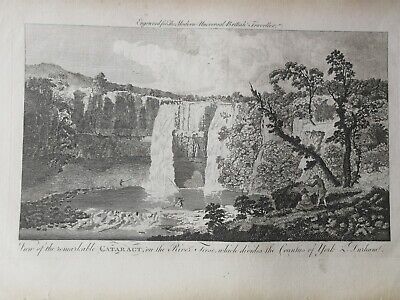 ENGRAVING '700 View Of The Remarkable Cataract On The River Teese York • 15€
