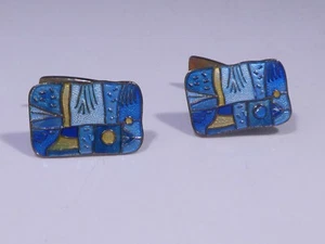 PAR DE GEMELOS DE ESMALTE DE PLATA ESTERLINA DAVID ANDERSEN - Imagen 1 de 6