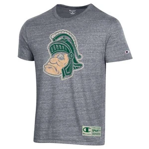 Champion Michigan State Spartans Men's Retro Vintage Logo Triblend T Shirt SZ L - Picture 1 of 3