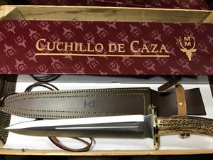Muela Knives Escudero-30A Fixed Blade - Stag Handle LARGE XXL Bowie knife Leathe - Picture 1 of 5