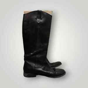 Frye & Co Schuhe Damen Größe 8,5M schwarz hellbraun Reitstiefel Leder