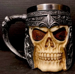 Viking Metal Skull Coffee Mug Halloween - Picture 1 of 7