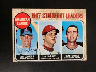 1968 A.L. "K" LEADERS (J. LONBORG/S. McDOWELL #12 Topps EX-MINT - Image 1 of 4