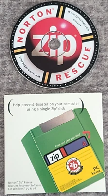 Iomega Zip Software CD Norton Rescue PC Windows 95 1998 Disaster Recovery - Image 1 of 4