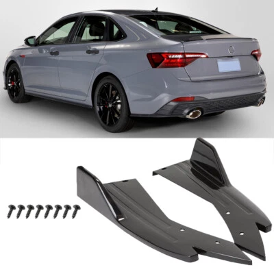 Difusor trasero parachoques divisor Canard labio faldones laterales negro para Volkswagen Jetta Foto 1 de 4