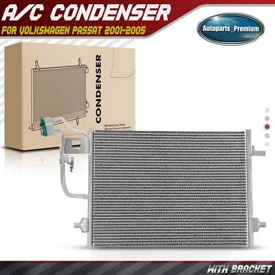 New AC Condenser A/C Air Conditioning w/ Bracket for Volkswagen Passat 2001-2005 - Image 1 of 4