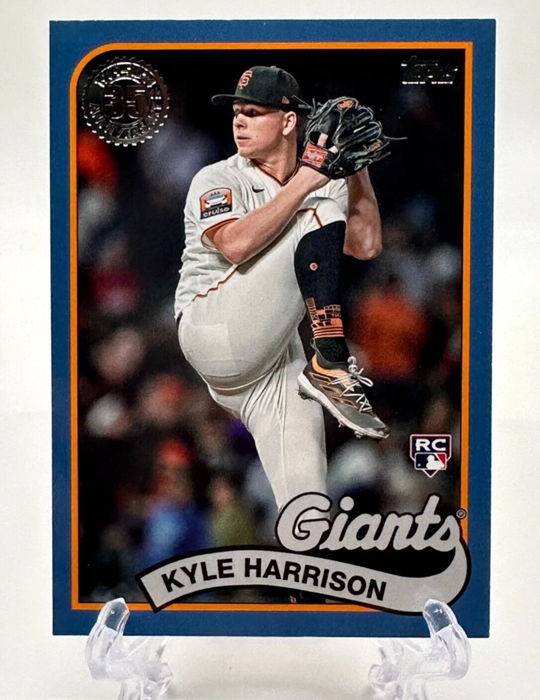 2024 Topps Series 1 Kyle Harrison Blue Parallel 1989 35th Anniversary Rookie RC