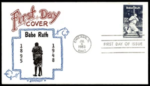 1983 First Day Cover Baseball's Babe Ruth 1895-1948 Artopages Cachet - Picture 1 of 2