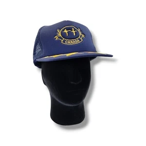 Canada Goose Geese Vintage Mesh Trucker Snapback Hat Cap Gold Leaf Black Retro - Picture 1 of 13