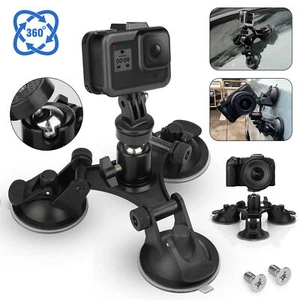 Triple Suction Cup Car Holder Mount for GoPro Hero 10 9 8 7 6 5 DJI OSMO Camera - Picture 1 of 9