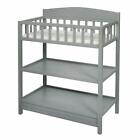 Baby Changing Table Infant Diaper Station Storage Shelves with Pad Wood Gary