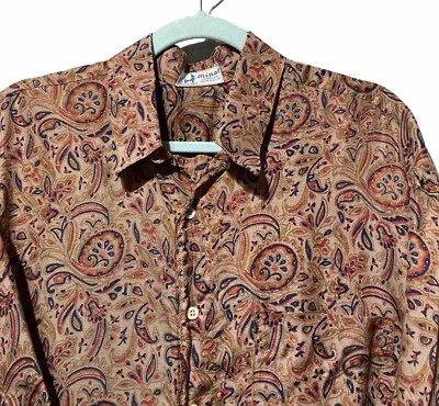 Camisa de seda vintage años 70 Minar Janpath Nueva Delhi telar manual pecho cachemir 56" Foto 1 de 4