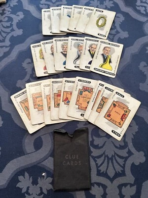 Vintage 1949-1950 Clue Full Set of 21 Cards: People, Weapons & Rooms Original - Image 1 of 4