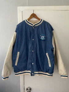 Vintage Disney Winnie the Pooh Eeyore Denim Button Varsity Jacket Quilted XL - Bild 1 von 9