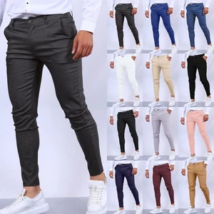 Pantalones informales de color liso para hombre - Imagen 1 de 35