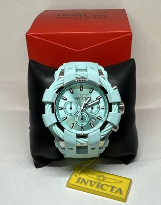 Reloj cronógrafo Invicta Bolt 45168 para hombre con esfera analógica de silicona turquesa NSD42 Foto 1 de 4