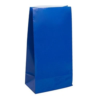 Vibrant Royal Blue Paper Party Bags (Pack of 12) - Premium Quality, Perfect  Foto 1 de 4