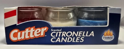 3 Pack Cutter Scented Citronella Candles 2 Oz Each Red White Blue - Image 1 of 4