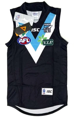 Port Adelaide Power AFL ISC Poly Sleeveless Footy Home Guernsey Jersey XS New - Image 1 of 4