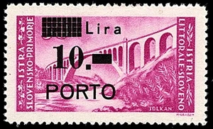 Italy Istria Slovene Coast Mi 11 Type II, Long "P", High CV, MLH - Picture 1 of 3