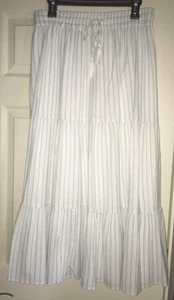New Directions striped maxi skirt flowy boho indie tiered beachy size L - Picture 1 of 7