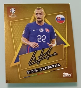 LOBOTKA SVK SP Signature Firma Figurine TOPPS UEFA EURO 2024 Sticker Gold - Picture 1 of 2