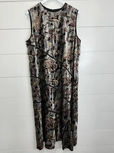 Lafayette 148 New York Dress Womens 2XL Velvet Burnout Fairy Grunge Goth Artsy - Bild 1 von 6