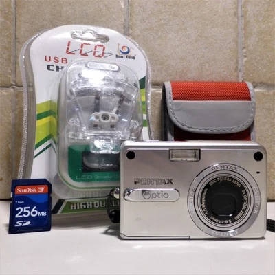 PENTAX OPTIO S5Z Fotocamera Compatta Digitale Vintage 5Mpx Lens 3x Argento - Imagen 1 de 4