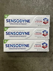 Pasta de dientes blanqueadora Sensodyne Sensibility & Gum 3,4 oz cada caja (3 paquetes) caducidad 10/25 - Imagen 1 de 6