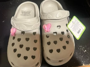 First Steps Croc Size 2 Hearts N Butterflies NWT - Picture 1 of 3