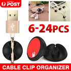 6-24pcs Car Charger Line Headphone/usb Cable Black Car Clip Interior Accessories