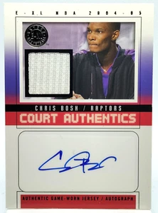 /70 Chris Bosh AUTO Game Worn Patch 2004-05 Fleer E-XL Court Authentics Jersey - Picture 1 of 2