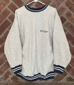 University Of Michigan Champion Reverse Weave Sweatshirt Crewneck Size XL Vtg - Picture 1 of 12