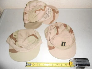 RARE ORIGINAL SET 3 VINTAGE DESERT DIFFERENT SIZE ARMY WINTER CAP HAT MILITARY - Picture 1 of 5