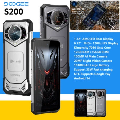 DOOGEE S200 5G 4G Rugged Phone Dual Screen Android 14.0 Waterproof Mobile Global - Image 1 of 4