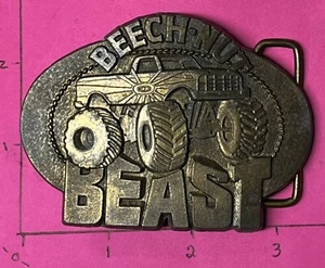 Vintage Messing "Buche-Nusstier" Monstertruck Gürtelschnalle - Bild 1 von 4
