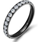 Titanium Eternity Style Cubic Zirconia Stackable Band 3MM