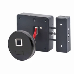Round Fingerprint / Biometric Cabinet Drawer Lock - KR-S80LC-FL-64R - Picture 1 of 7