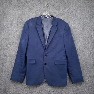 Express Suit Jacket Mens 38 Short Blue Extra Slim Stretch 2 Button Long Sleeve - Image 1 of 4