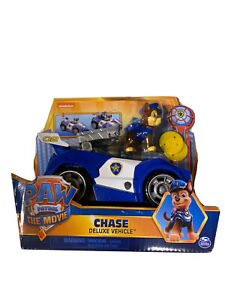 PAW Patrol The Movie Chase DLX Vehicle Dog Figurine Police Car Disc Shooter NEW