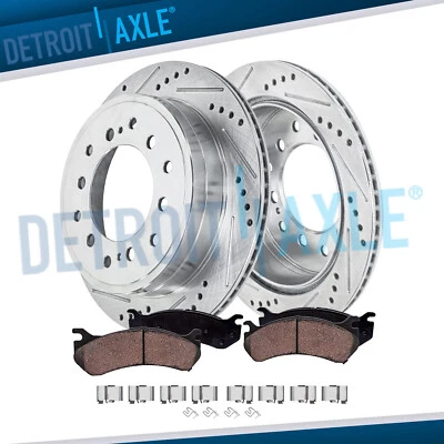 12.28'' Rear Drilled Rotors Brake Pads for Toyota 4Runner FJ Cruiser Lexus GX470 - Image 1 of 4