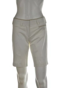 NEW BCBGMaxazria Womens Shorts Size 0 Solid Ivory Bermuda Cotton Casual - Picture 1 of 5