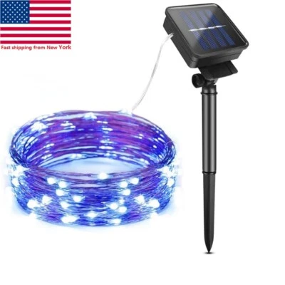 Solar Twinkle Powered Copper wire Fairy String rope Lights Outdoor Garden patio - Image 1 of 4