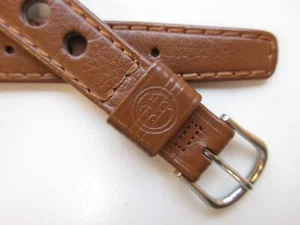 Eulux cinnamon brown Rally style 16 MM open end leather watch band strap - Picture 1 of 4